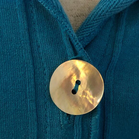 Fenini Linen Cotton Button Front Tunic Top Asymmetrical Hem Lagenlook Artsy USA - Picture 4 of 10